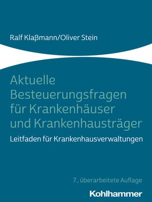 cover image of Aktuelle Besteuerungsfragen für Krankenhäuser und Krankenhausträger